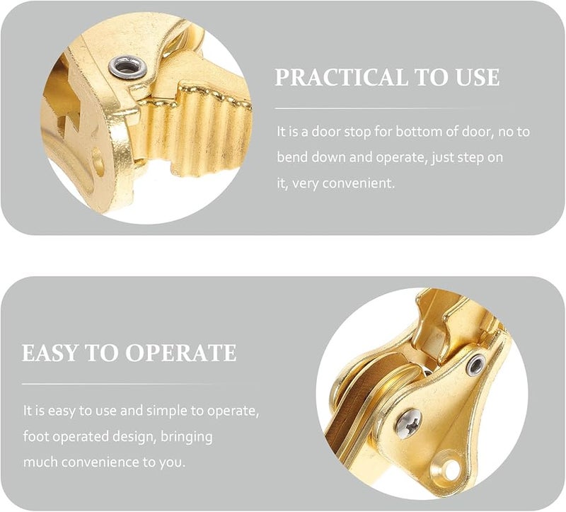 HANABASS Kickdown Door Stop Brushed Gold Foot Pedal Anti Collision Office Indoor Use - Image 3